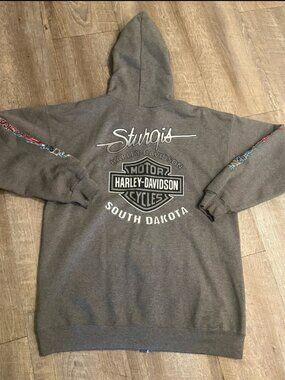 Harley Davidson South Dakota Sturgis Full Zip Hoodie Size Medium